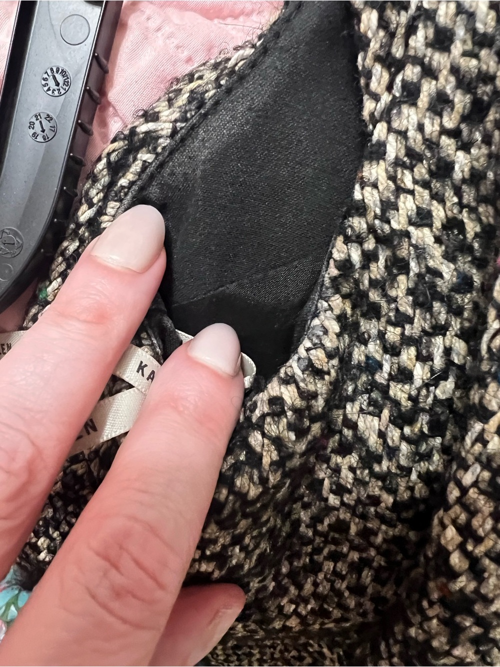 KAREN MILLEN TWEED DRESS I BLACK/ MULTI 8 Medium Wool Blend - Picture 4 of 16